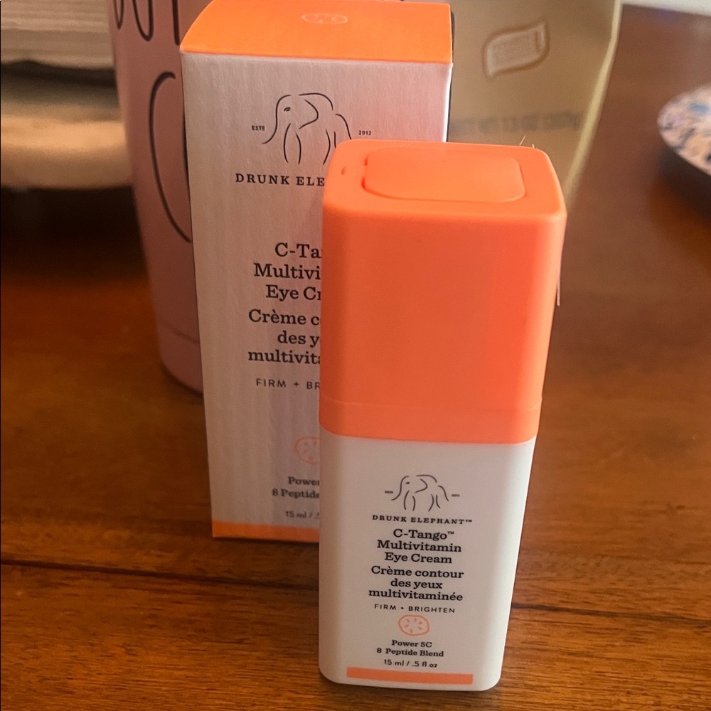 Drunk Elephant C-Tango Eye Cream - Vibrant Orange and White